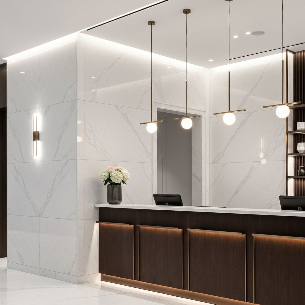 Modern hotel lobby with architectural film finishes